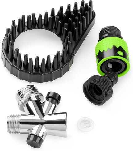 CONAIRPROPET Deluxe Indoor/Outdoor Pet Washer, Dog Shower Attachment with Dual Connectors to Easily Attach, Soft Rubber Massage Fingers, Dual Spray Modes in Saudi Arabia