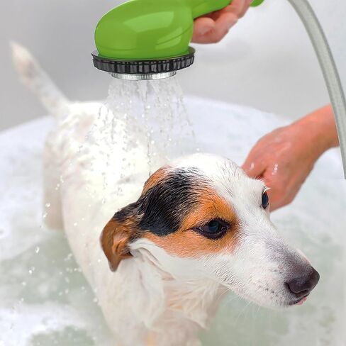 CONAIRPROPET Deluxe Indoor/Outdoor Pet Washer, Dog Shower Attachment with Dual Connectors to Easily Attach, Soft Rubber Massage Fingers, Dual Spray Modes in Saudi Arabia