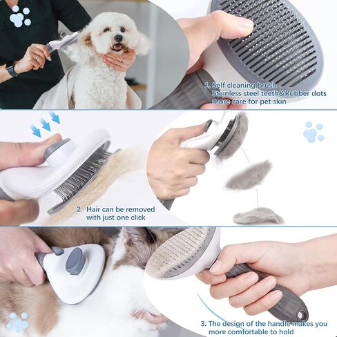 3PCS Dog Cleaning Kit, Portable Dog Paw Cleaner/Washer Cup, Soft Silicone Bath Massage Brush with Soap and Shampoo Dispenser, Self Cleaning Grooming Slicker Brush for Small Medium Large Pets(3-IN-1) in Saudi Arabia