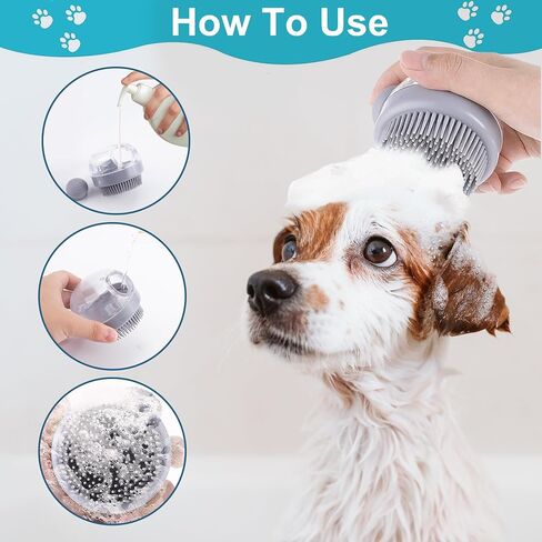 3PCS Dog Cleaning Kit, Portable Dog Paw Cleaner/Washer Cup, Soft Silicone Bath Massage Brush with Soap and Shampoo Dispenser, Self Cleaning Grooming Slicker Brush for Small Medium Large Pets(3-IN-1) in Saudi Arabia