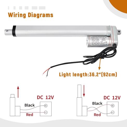 المحرك الخطي 12 فولت تيار مستمر، المحرك الكهربائي الثقيل مع أقواس التثبيت، مشغلات الحركة الخطية لأتمتة المنزل، الهواء الطلق، المعدات الزراعية والصناعية (10 بوصة، 900 نيوتن) in Kuwait