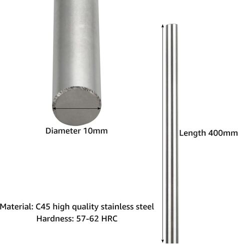 12 PCS Linear Motion Rods 10mm x 400mm Case Hardened Chrome Plated Linear Motion Rods Shaft Guide Linear Rail Guide Shaft for 3D Printer DIY CNC in Saudi Arabia