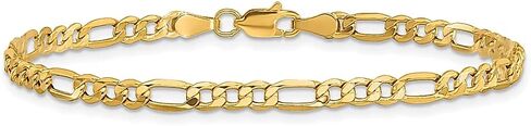 10k Yellow Gold 3.5mm Figaro Chain Bracelet Fine Jewelry For Women Gifts For Her in Saudi Arabia