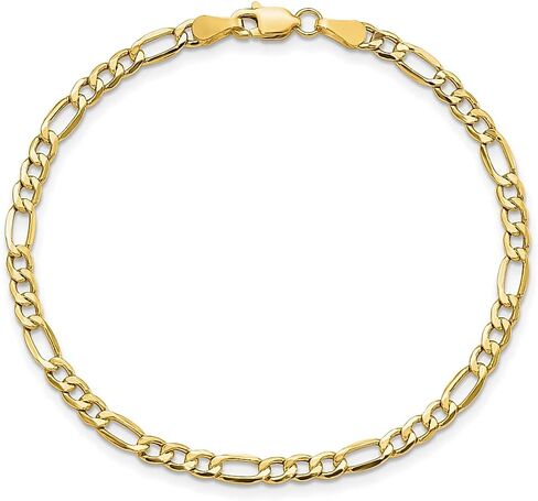 10k Yellow Gold 3.5mm Figaro Chain Bracelet Fine Jewelry For Women Gifts For Her in Saudi Arabia