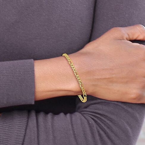 10k Yellow Gold 3.5mm Figaro Chain Bracelet Fine Jewelry For Women Gifts For Her in Saudi Arabia