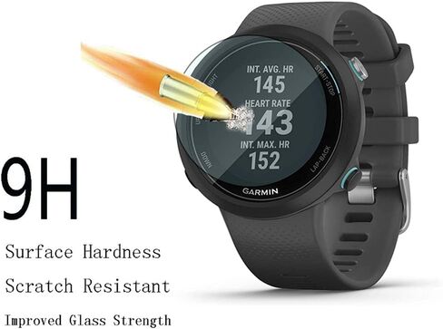 Watch Screen Protector Compatible for Garmin Swim 2 / Garmin Forerunner 45, Tempered Glass Film Full Coverage and Soft TPU Protective Case in Saudi Arabia