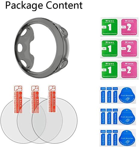 Watch Screen Protector Compatible for Garmin Swim 2 / Garmin Forerunner 45, Tempered Glass Film Full Coverage and Soft TPU Protective Case in Saudi Arabia