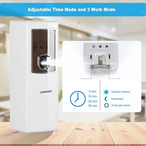 Automatic Fragrance Dispenser - LONANEY Wall Mount/Free Standing Commercial ABS Auto Air Freshener Dispenser Aerosol Spray Perfume Dispenser for Home Room Office Bathroom in Saudi Arabia
