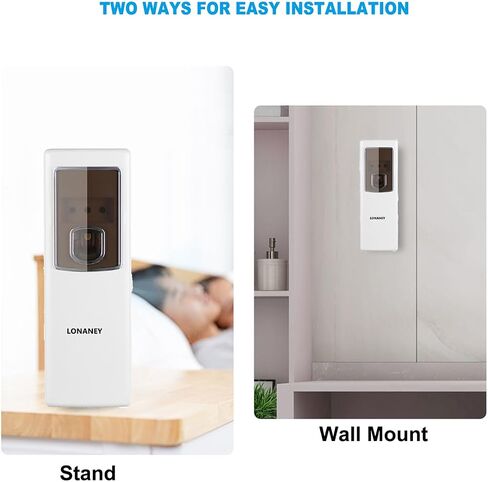 Automatic Fragrance Dispenser - LONANEY Wall Mount/Free Standing Commercial ABS Auto Air Freshener Dispenser Aerosol Spray Perfume Dispenser for Home Room Office Bathroom in Saudi Arabia