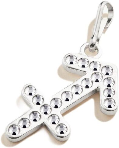 Alex and Ani Zodiac Saggitarius Pavé Crystal Charm Chain Station, Saggitarius,Sterling Silver, Clear Crystals, Charm Size 0.48 inch Width by 0.68 inch Height in Saudi Arabia