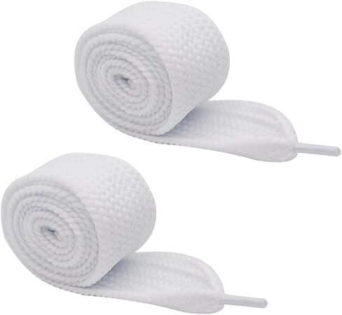 Extra Wide Shoelaces Thick Fat Shoe Laces Strings for Sneakers Athletic Sports Shoes, 55.1 Inch, White in Kuwait