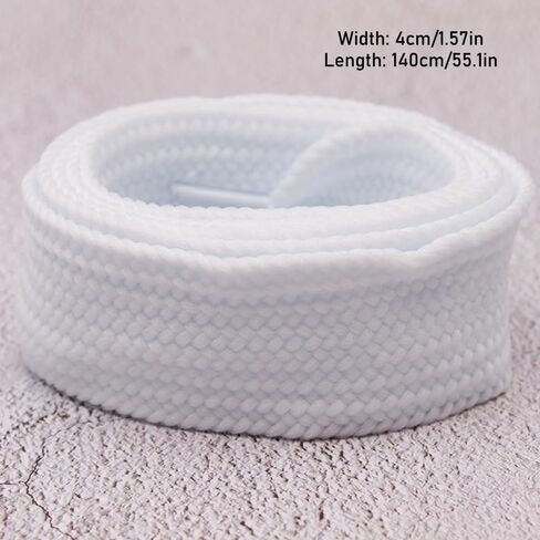 Extra Wide Shoelaces Thick Fat Shoe Laces Strings for Sneakers Athletic Sports Shoes, 55.1 Inch, White in Kuwait