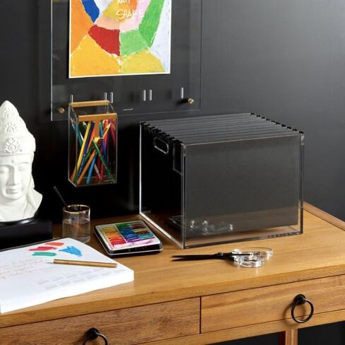 RUSSELL+HAZEL Acrylic Bloc Narrow Accessory Tray, Clear, 4.5" x 12.2" x .5" (31381) in Kuwait