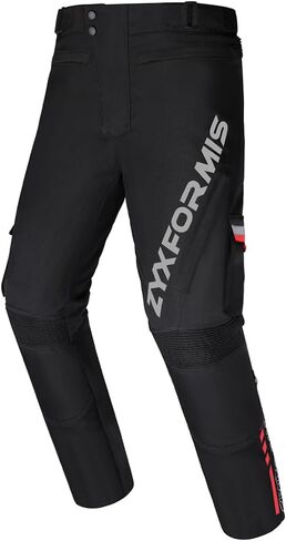 Mens Motorbike Protective Trousers Waterproof Pants Windproof Removable Armour Biker Pant with Removable Cotton Lining Black in Kuwait