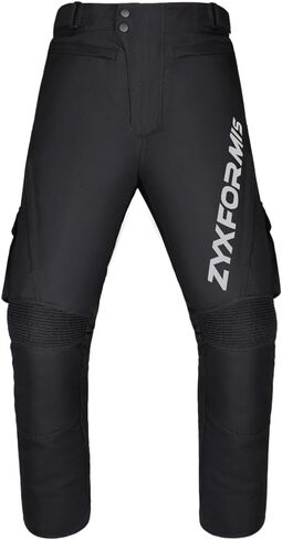 Mens Motorbike Protective Trousers Waterproof Pants Windproof Removable Armour Biker Pant with Removable Cotton Lining Black in Kuwait