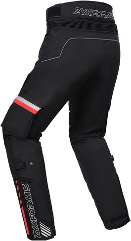 Mens Motorbike Protective Trousers Waterproof Pants Windproof Removable Armour Biker Pant with Removable Cotton Lining Black in Kuwait