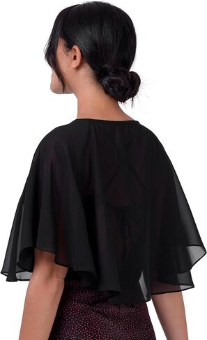 BlackButterfly Soft Wedding Wrap Evening Sheer Chiffon Cover Up Cape Shawl in Kuwait
