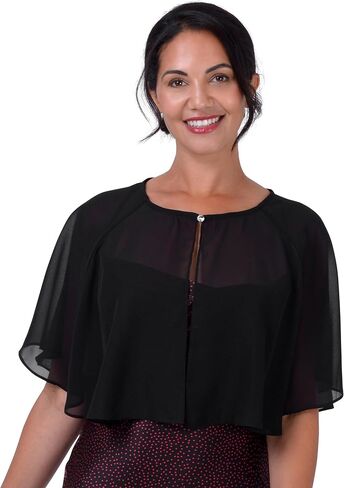 BlackButterfly Soft Wedding Wrap Evening Sheer Chiffon Cover Up Cape Shawl in Kuwait