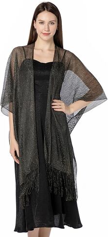 شال مسائي لامع لامع من GORAIS وسترة نسائية شفافة بأكمام قصيرة لفساتين الحفلات in Kuwait