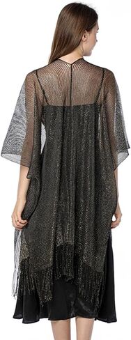 شال مسائي لامع لامع من GORAIS وسترة نسائية شفافة بأكمام قصيرة لفساتين الحفلات in Kuwait