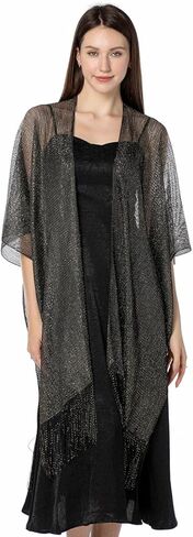 شال مسائي لامع لامع من GORAIS وسترة نسائية شفافة بأكمام قصيرة لفساتين الحفلات in Kuwait