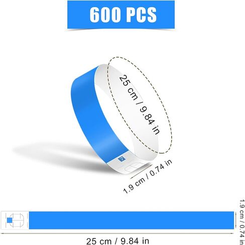 600pcs Neon Wristbands, Waterproof Paper Bracelets Event Wristbands Colorful Wrist Party Bands Armbands for Events Party Festivals Concerts and Fairs in Saudi Arabia