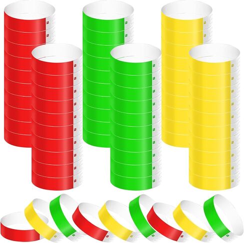 600pcs Neon Wristbands, Waterproof Paper Bracelets Event Wristbands Colorful Wrist Party Bands Armbands for Events Party Festivals Concerts and Fairs in Saudi Arabia