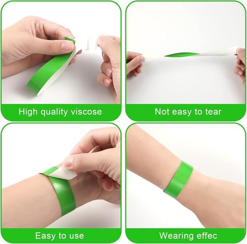 600pcs Neon Wristbands, Waterproof Paper Bracelets Event Wristbands Colorful Wrist Party Bands Armbands for Events Party Festivals Concerts and Fairs in Saudi Arabia