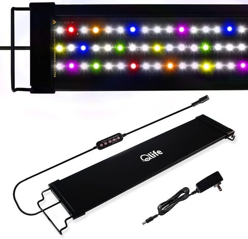 Full-Spectrum LED Aquarium Light: 24/7 Lighting Cycle & DIY Mode Fish Tank Light with Timer - 18W Aquarium Tank Light Adjustable Brightness with 7 Colors & Extendable Bracket for 18-24 Inch Tank in Kuwait