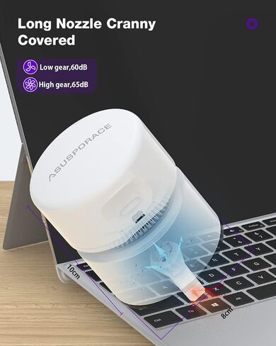 Cordless Desk Vacuum Cleaner Mini, Home Office School Handheld Tiny Vacuum for Crumbs and Dust Cleaning, Rechargeable USB Vacuum On Table for Car/Laptop/Pet/Handwork/Keyboard Cleaning (White)… in Saudi Arabia