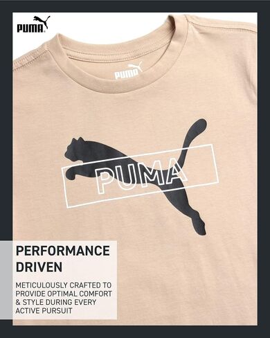 PUMA Boys' T-Shirt - Cotton Cat Logo T-Shirt for Boys - Kids Youth Athletic Crewneck Short Sleeve Tee (S-XL) in Saudi Arabia