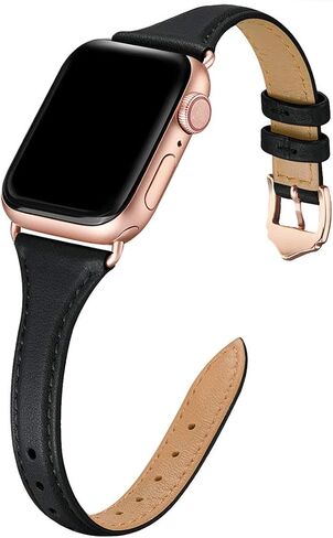 أحزمة WFEAGL الجلدية متوافقة مع سوار ساعة Apple 38 مم 40 مم 41 مم 42 مم 44 مم 45 مم 49 مم للنساء، حزام جلد محبب علوي رفيع ورقيق لسوار iWatch Band Ultra2 Ultra SE & Series 9 8 7 6 5 4 3 2 1 in Kuwait