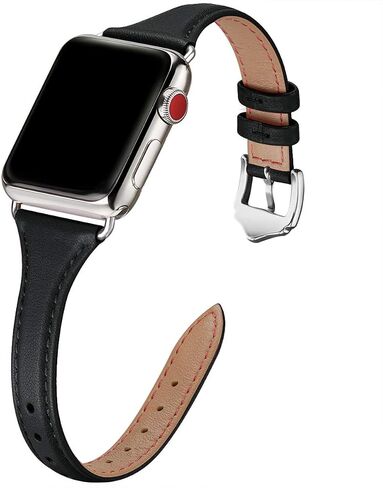 أحزمة WFEAGL الجلدية متوافقة مع سوار ساعة Apple 38 مم 40 مم 41 مم 42 مم 44 مم 45 مم 49 مم للنساء، حزام جلد محبب علوي رفيع ورقيق لسوار iWatch Band Ultra2 Ultra SE & Series 9 8 7 6 5 4 3 2 1 in Kuwait