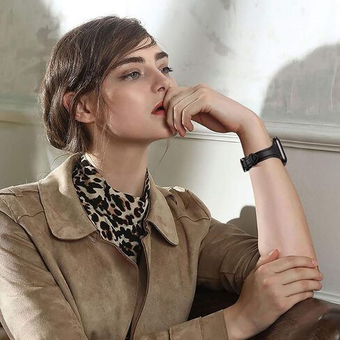 WFEAGL Leather Bands Compatible with Apple Watch Band 38mm 40mm 41mm 42mm 44mm 45mm 49mm Women, Top Grain Leather Strap Slim & Thin Replacement Wristband for iWatch Band Ultra2 Ultra SE & Series 9 8 7 6 5 4 3 2 1 in Kuwait