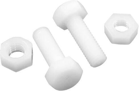 20 Pair M8x25mm White Nylon Hex Bolts Plastic Hex Nuts Full Thread Hex Head Screws and Nuts Set in Saudi Arabia