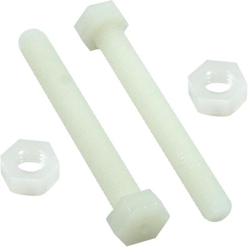 20 Pair M8x25mm White Nylon Hex Bolts Plastic Hex Nuts Full Thread Hex Head Screws and Nuts Set in Saudi Arabia