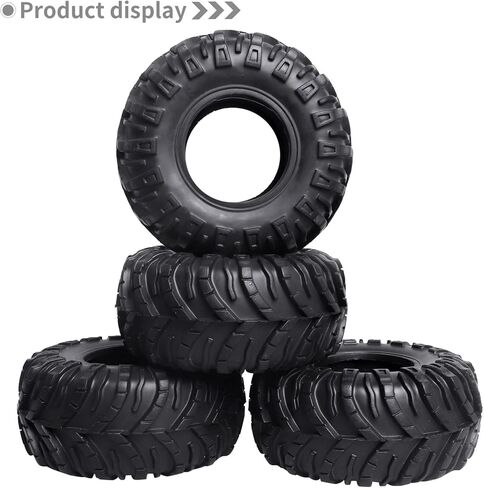 2.2inch Crawler Tires 4Pcs RC Rubber Tyre Set Wheel Tires for Tamiya Blackfoot Axial SCX10 RR10 Wraith 1/10 RC Rock Crawler Truck in Kuwait