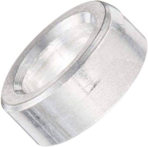 أجزاء صغيرة 310210RSA فاصل دائري، ألومنيوم، لمسة نهائية سادة، حجم المسمار #10، 5/16 بوصة OD، 0.192 بوصة معرف، 1/8 بوصة طول (عبوة من 10) in Kuwait