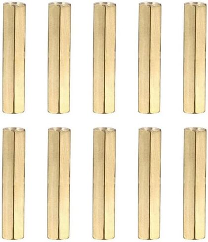 براغي فاصل من أنثى إلى أنثى نحاسية سداسية المواجهة M3 × 40 مم عمود PCB للطائرة بدون طيار كوادكوبتر والكمبيوتر ولوحة الدوائر، حزمة من 10 in Kuwait