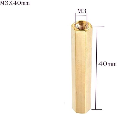 براغي فاصل من أنثى إلى أنثى نحاسية سداسية المواجهة M3 × 40 مم عمود PCB للطائرة بدون طيار كوادكوبتر والكمبيوتر ولوحة الدوائر، حزمة من 10 in Kuwait