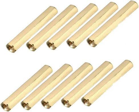 براغي فاصل من أنثى إلى أنثى نحاسية سداسية المواجهة M3 × 40 مم عمود PCB للطائرة بدون طيار كوادكوبتر والكمبيوتر ولوحة الدوائر، حزمة من 10 in Kuwait