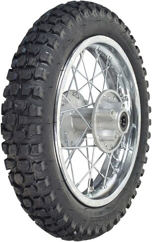 AlveyTech 12 بوصة (3.00-12) مجموعة العجلات الخلفية الكاملة للدراجات الترابية 70cc-125cc (الإصدار 1) - إطار/أنبوب مطاطي متين مع محمل ومحور، بديل لأجزاء الدراجة الترابية Coolster SSR & Honda XR50/CRF50 in Saudi Arabia