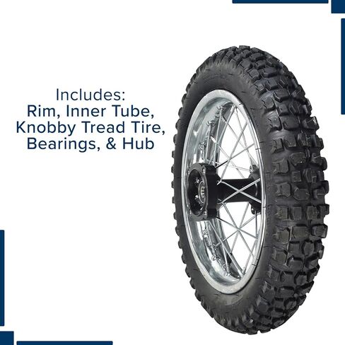 AlveyTech 12"(3.00-12) Complete Rear Wheel Assembly for 70cc-125cc Dirt Bikes (Version 1) - Durable Rubber Tire/Tube with Bearing & Hub, Replacement for Coolster SSR & Honda XR50/CRF50 Dirt Bike Parts in Saudi Arabia