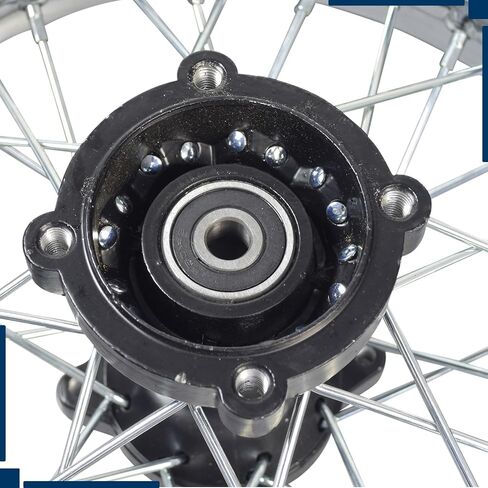 AlveyTech 12 بوصة (3.00-12) مجموعة العجلات الخلفية الكاملة للدراجات الترابية 70cc-125cc (الإصدار 1) - إطار/أنبوب مطاطي متين مع محمل ومحور، بديل لأجزاء الدراجة الترابية Coolster SSR & Honda XR50/CRF50 in Saudi Arabia