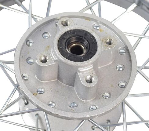 AlveyTech 12 بوصة (3.00-12) مجموعة العجلات الخلفية الكاملة للدراجات الترابية 70cc-125cc (الإصدار 1) - إطار/أنبوب مطاطي متين مع محمل ومحور، بديل لأجزاء الدراجة الترابية Coolster SSR & Honda XR50/CRF50 in Saudi Arabia