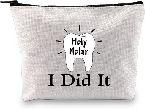 JXGZSO Dentist Cosmetic Bag Dental Hygienist Graduation Gift Dentist Assistant Merch Holy Molar I Did It Dental Surgeon Gifts in Saudi Arabia
