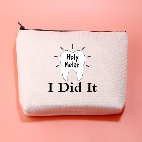 JXGZSO Dentist Cosmetic Bag Dental Hygienist Graduation Gift Dentist Assistant Merch Holy Molar I Did It Dental Surgeon Gifts in Saudi Arabia
