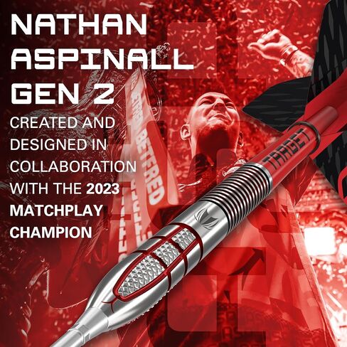 مجموعة سهام الهدف Nathan Aspinall Gen 2 95% Tungsten Swiss Point Steel Tip Darts in Saudi Arabia