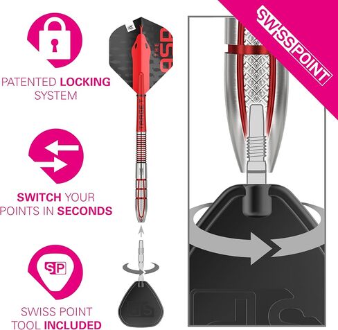 مجموعة سهام الهدف Nathan Aspinall Gen 2 95% Tungsten Swiss Point Steel Tip Darts in Saudi Arabia