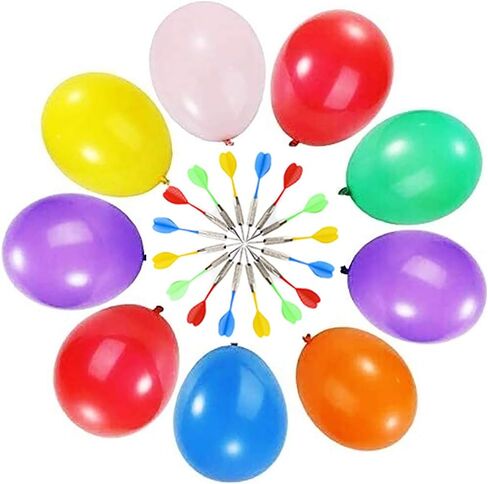 ألعاب رمي السهام البالونية من شركة Dreidel، 144 قطعة من لعبة بالونات رمي ​​السهام مقاس 6 بوصات، ورحلات بلاستيكية، وأسهم ذات رؤوس نحاسية معدنية مدببة (144 بالونة رمي السهام) in Kuwait